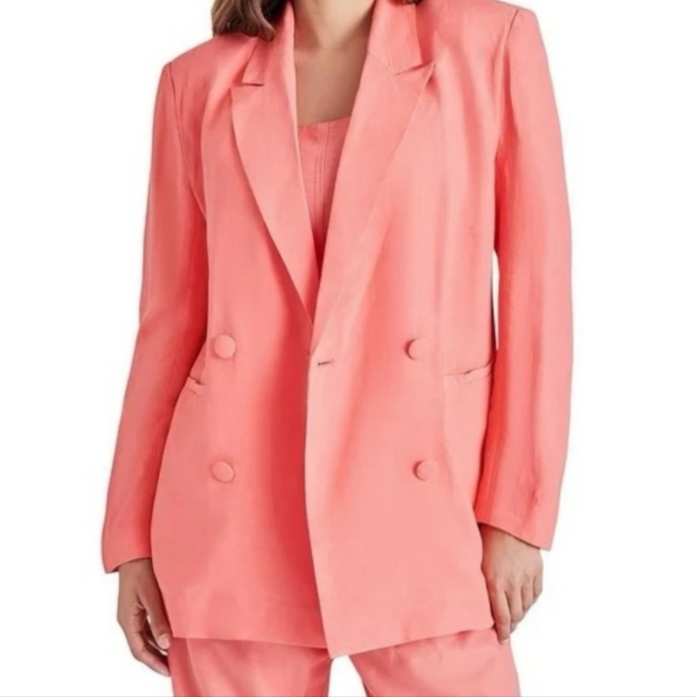 NEW STEVE MADDEN baldwin blazer in orange pink size Small